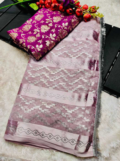 Satin Rrc Jacquard  Sarees