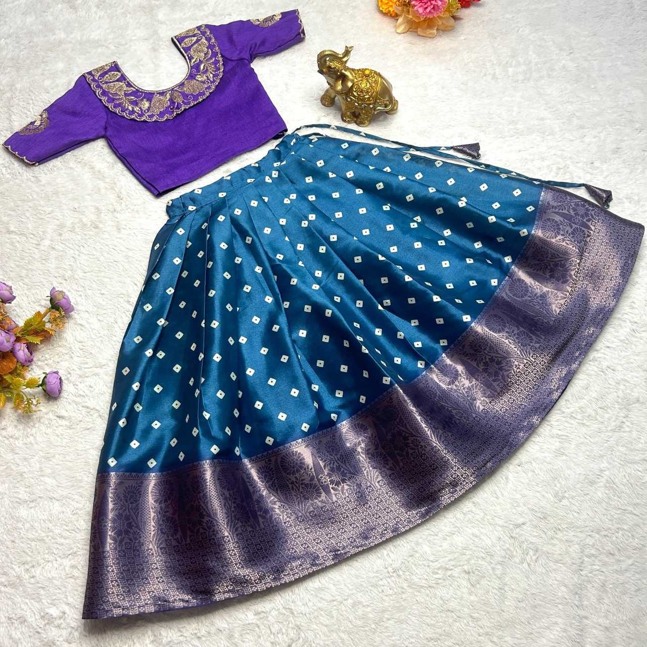 Satin Rrkt Neck Kids Wear  Kids Lehenga