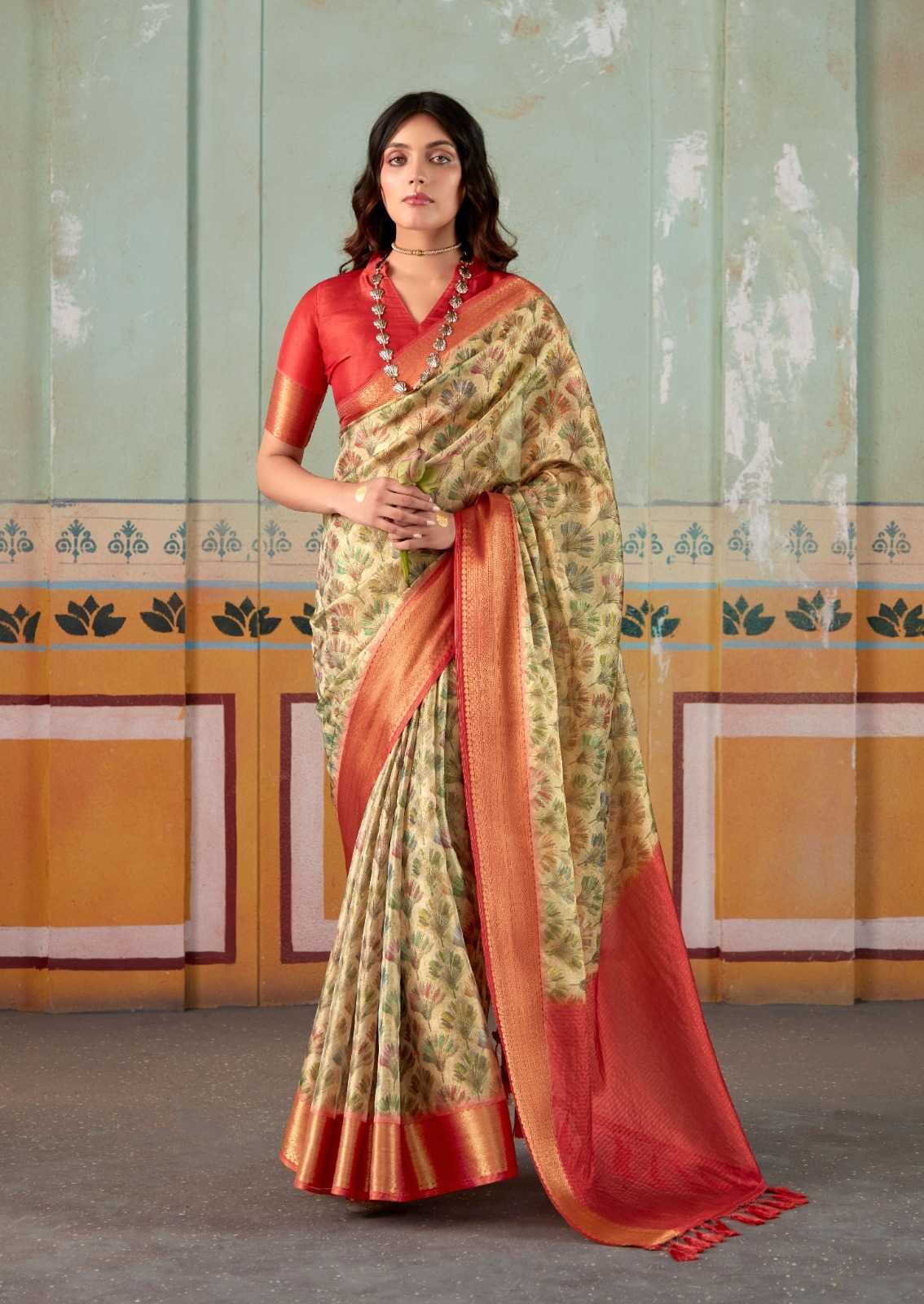 Satin San 310000 Sarees  Printed Ladies Crape Satin Sarees