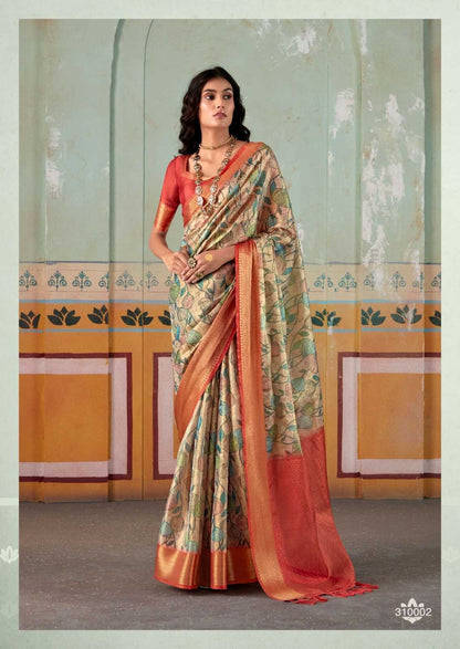 Satin San 310000 Sarees  Printed Ladies Crape Satin Sarees