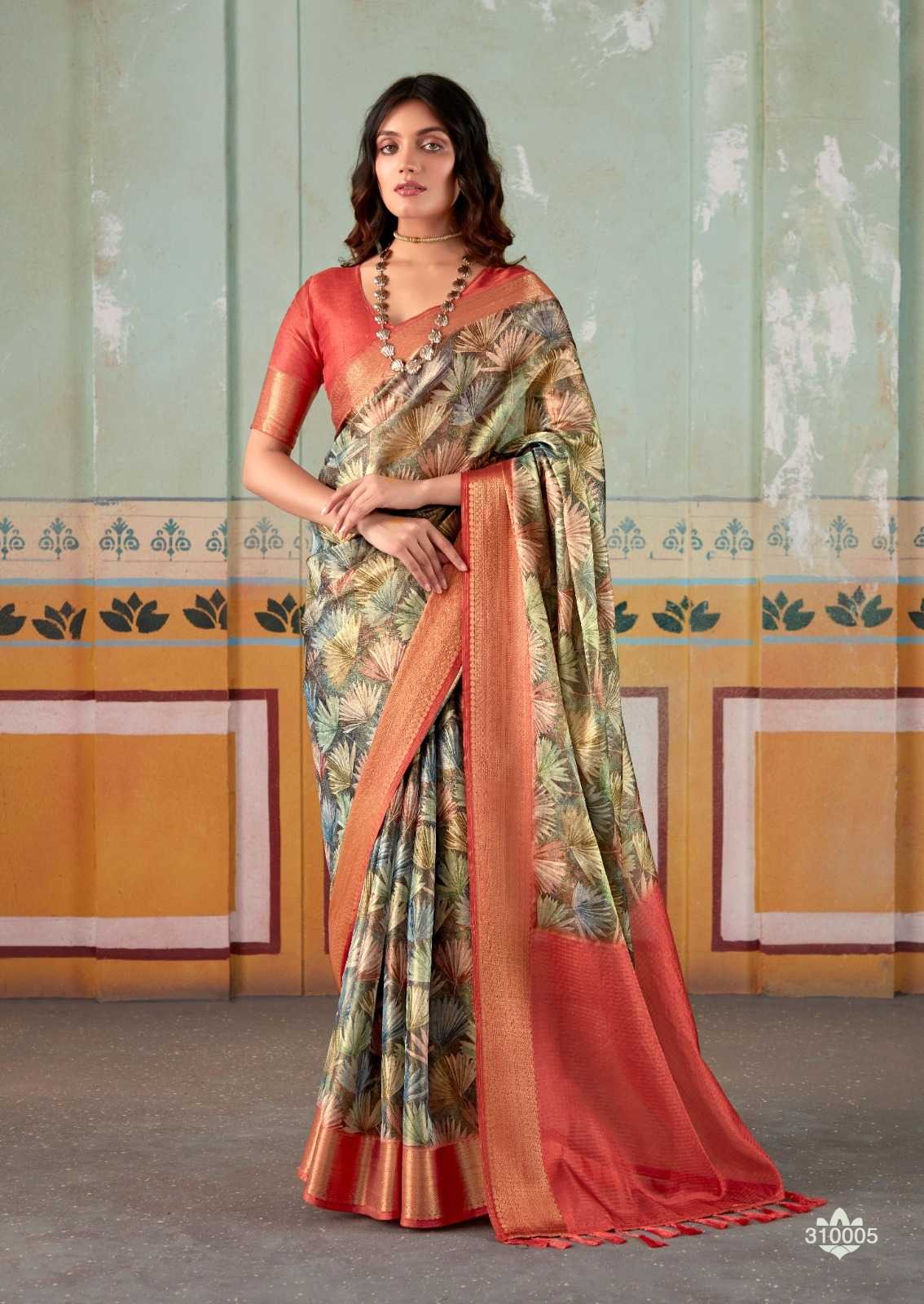 Satin San 310000 Sarees  Printed Ladies Crape Satin Sarees