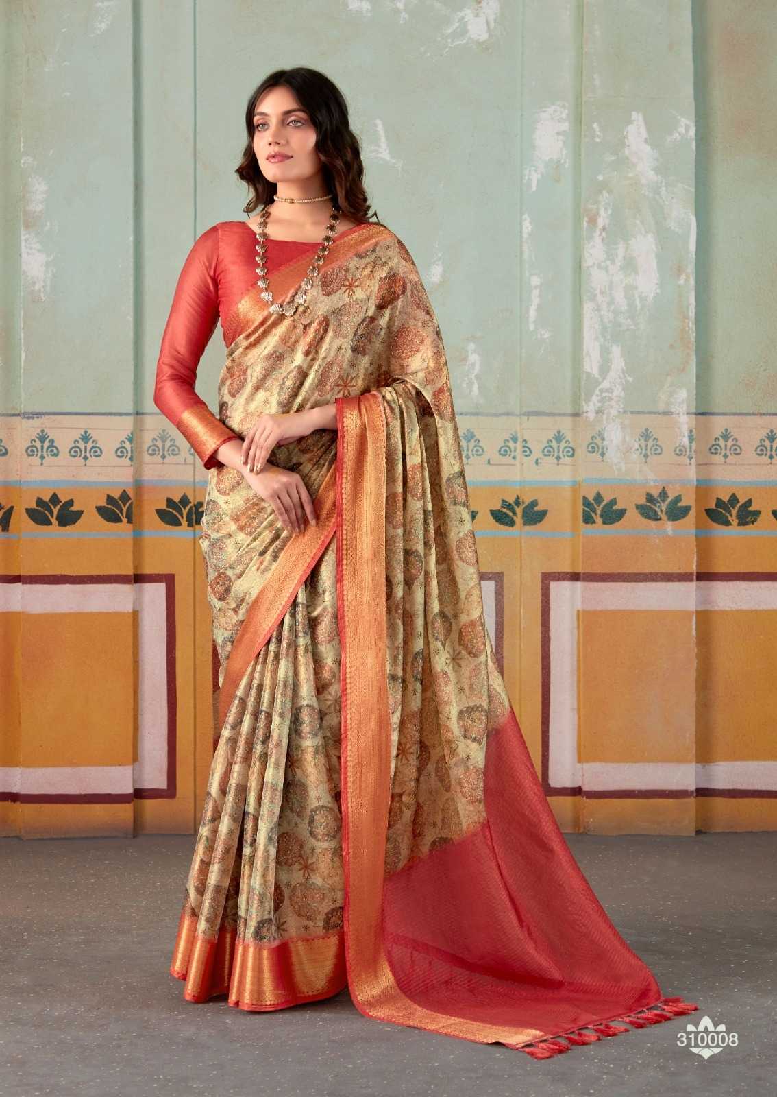 Satin San 310000 Sarees  Printed Ladies Crape Satin Sarees