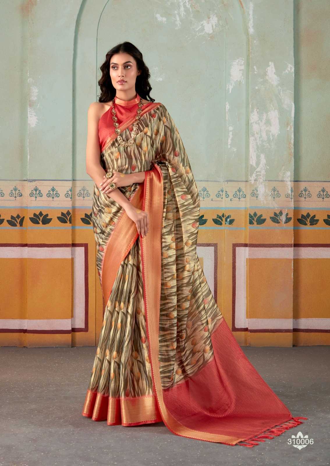 Satin San 310000 Sarees  Printed Ladies Crape Satin Sarees