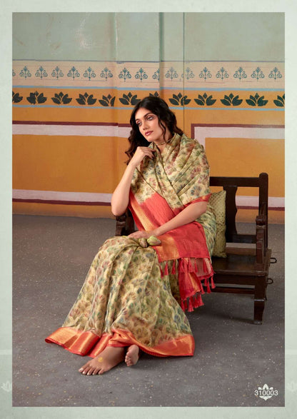 Satin San 310000 Sarees  Printed Ladies Crape Satin Sarees