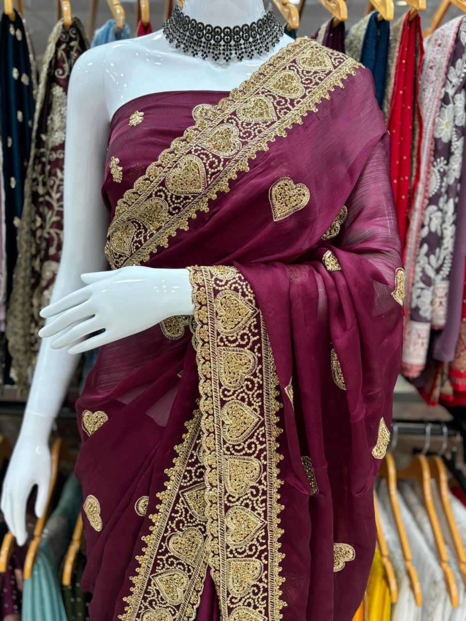 Satin Silk Rsrm 7174 Sarees  Embroidery Fancy Wedding Sarees