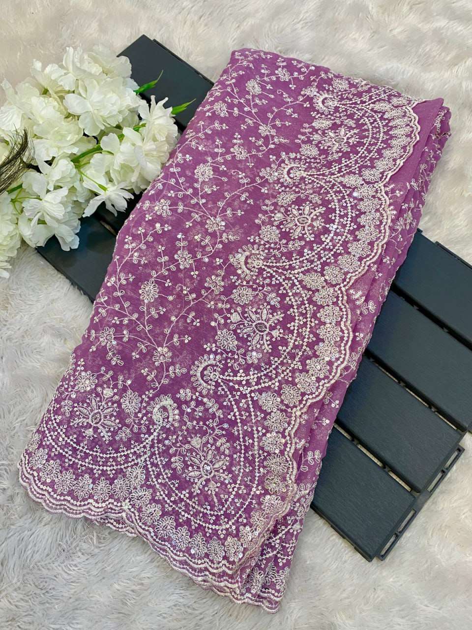 Shimmer Silk Rin164 Rrs54 Sarees  Sequence Work Cutwork Wedding Sarees