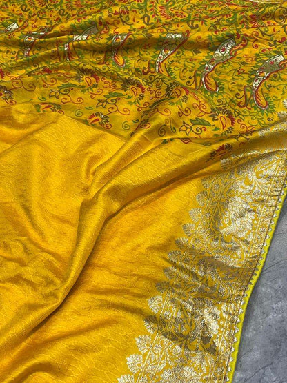 Silk Cotton Kesh101 Ant111 Sarees  Cotton Linen Lace Border Kashmiri Zari Border Sarees