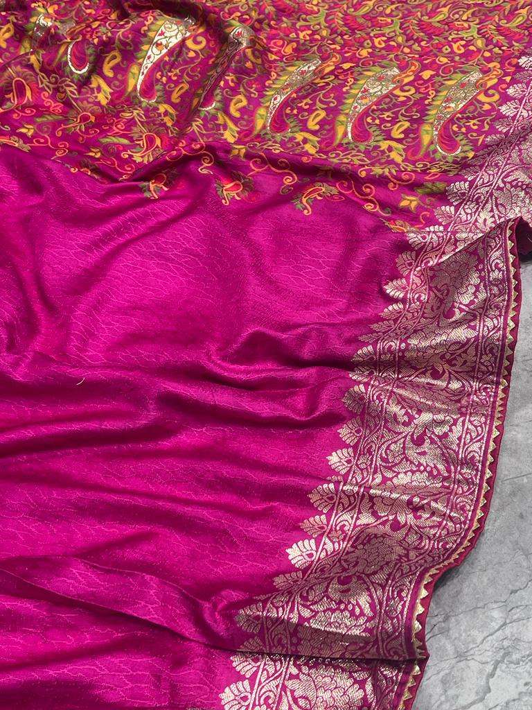 Silk Cotton Kesh101 Ant111 Sarees  Cotton Linen Lace Border Kashmiri Zari Border Sarees