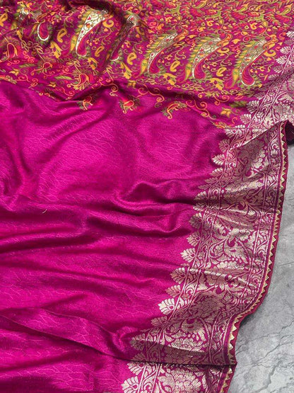 Silk Cotton Kesh101 Ant111 Sarees  Cotton Linen Lace Border Kashmiri Zari Border Sarees