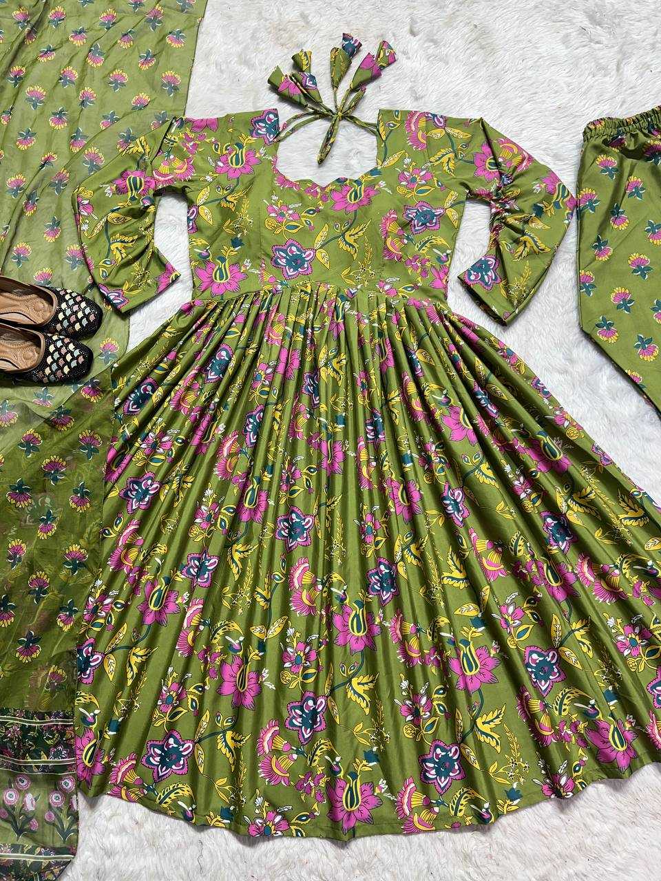 Silk Cotton Kesh146 5009 Gowns  Printed Anarkali Long Fancy Gowns