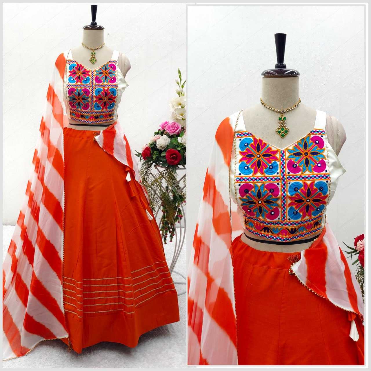 Silk Cotton Kesh156 8045 Lehengas  Fancy Silk Navratri Chaniya Choli Lehengas