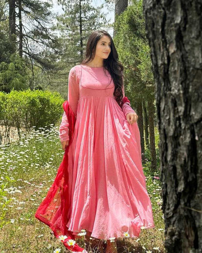 Silk Cotton Kesh158 5037 Suits & Dresses  Fancy Anarkali Long Gowns