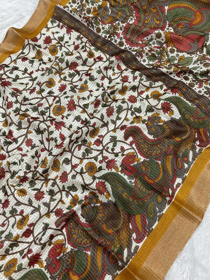 Silk Cotton Kesh174 Mnf02 Sarees  Printed Cotton Linen Ladies Sarees