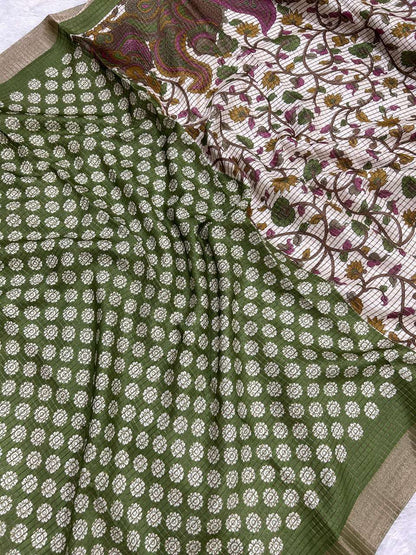 Silk Cotton Kesh174 Mnf02 Sarees  Printed Cotton Linen Ladies Sarees