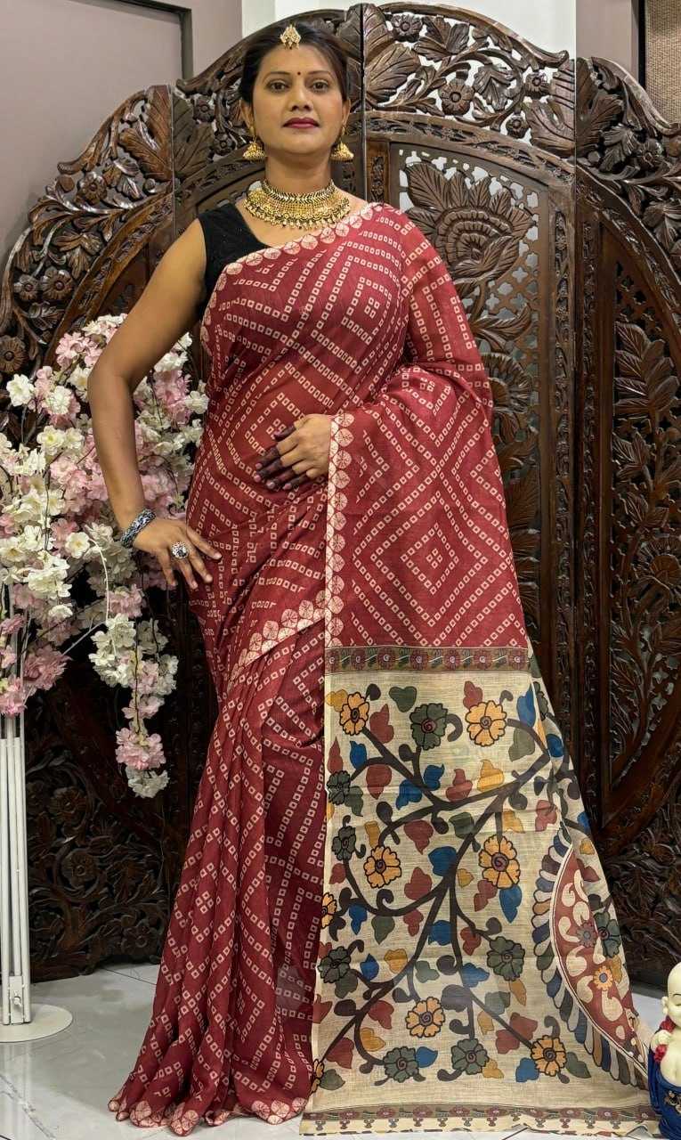 Silk Cotton Rin145 06 Sarees  Printed Cotton Linene Ladies Sarees