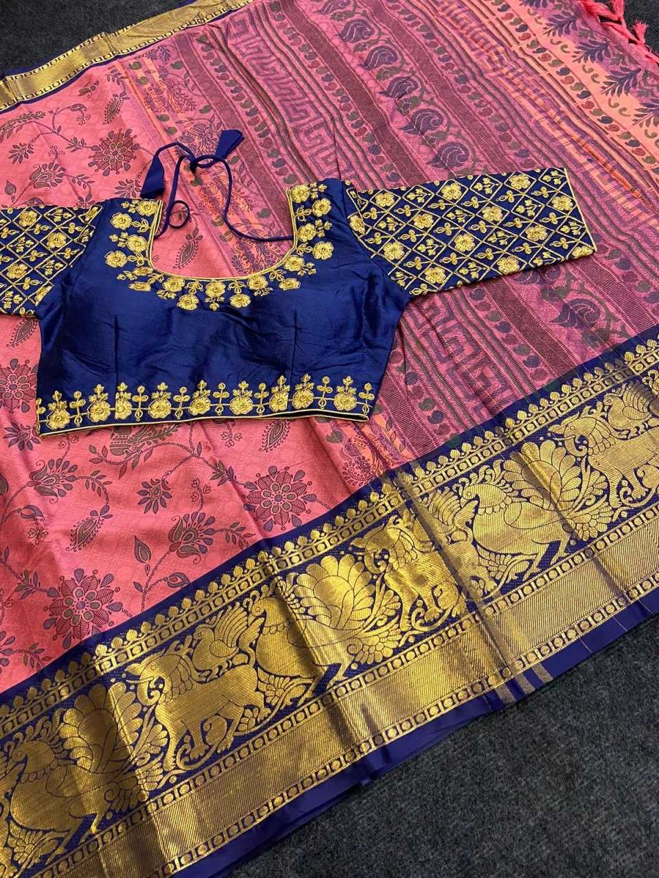 Silk Cotton Nfa 05 Sarees  Printed Cotton Linen Ladies Sarees