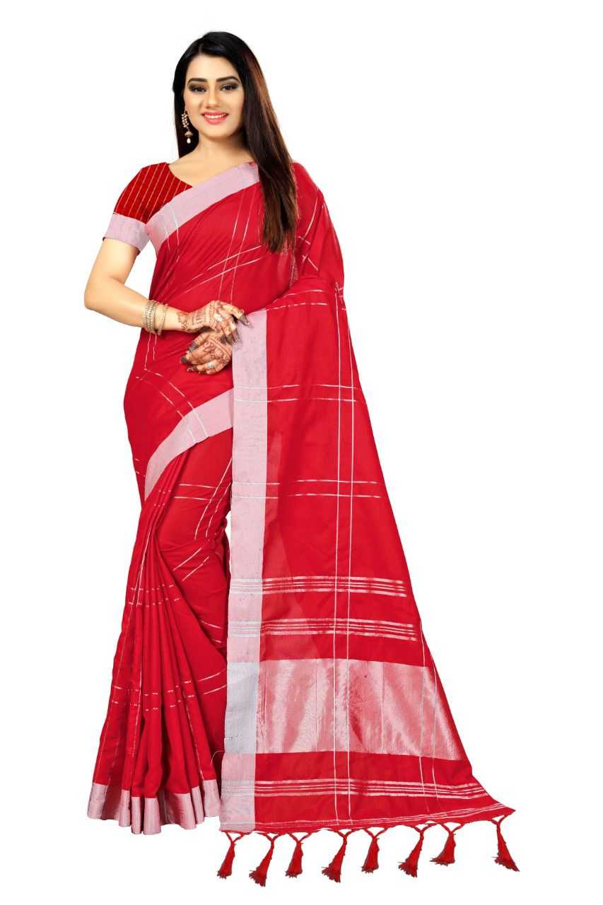 Silk Cotton Rin113 4034 Sarees  Cotton Linen Indian Zari Border Sarees