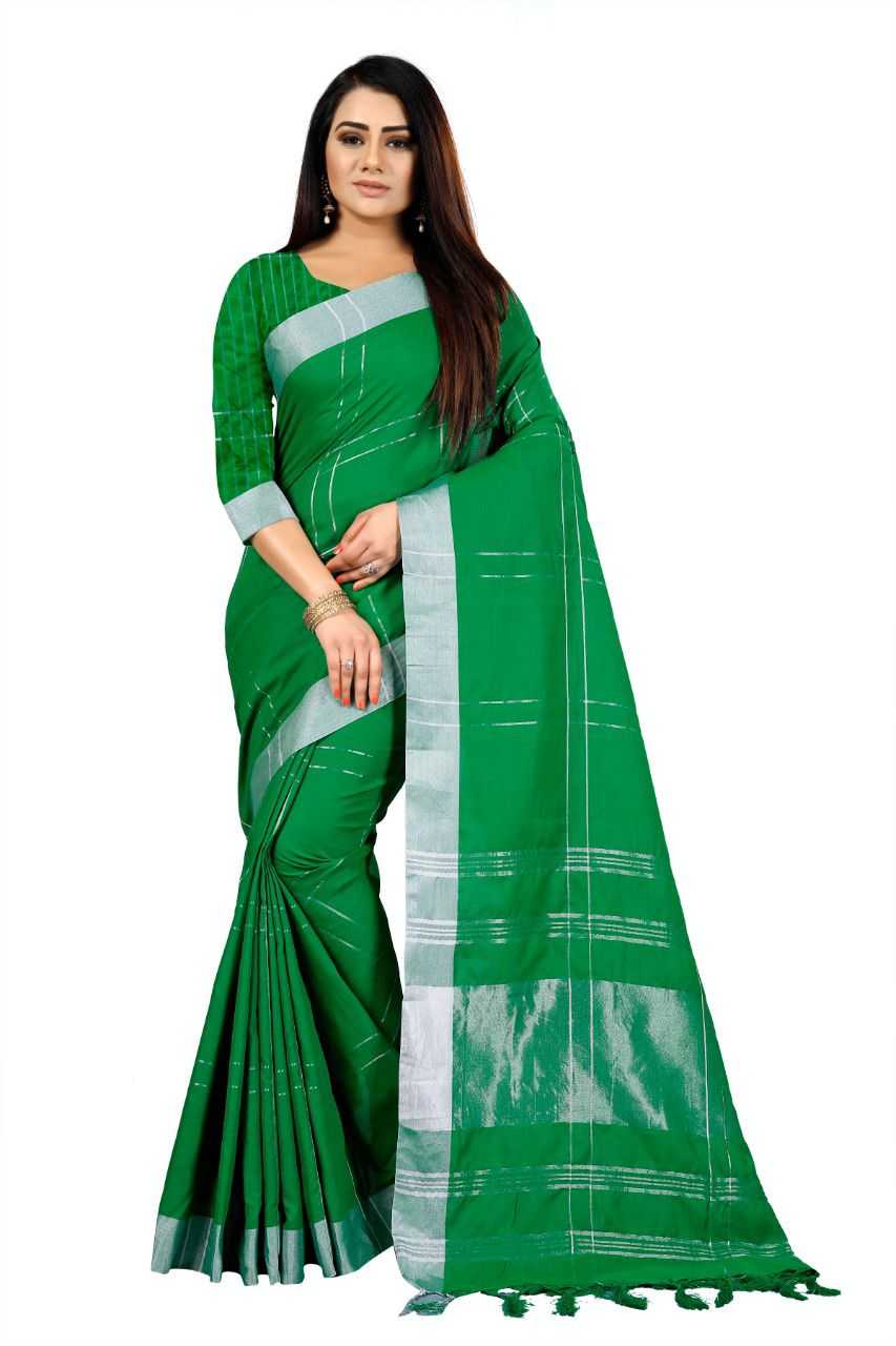 Silk Cotton Rin113 4034 Sarees  Cotton Linen Indian Zari Border Sarees