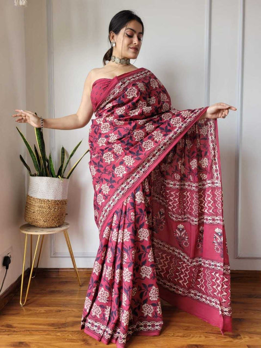 Silk Cotton Rin145 Khyana-3 Sarees  Printed Fancy Cottn Linen Sarees