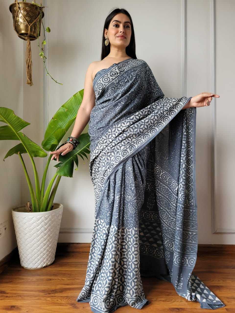 Silk Cotton Rin145 Khyana-4 Sarees  Printed Uniform Cotton Linen Sarees