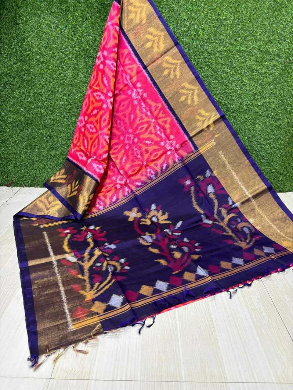 Silk Cotton Rri 08 Sarees  Printed Cotton Linen Ikkat Sarees