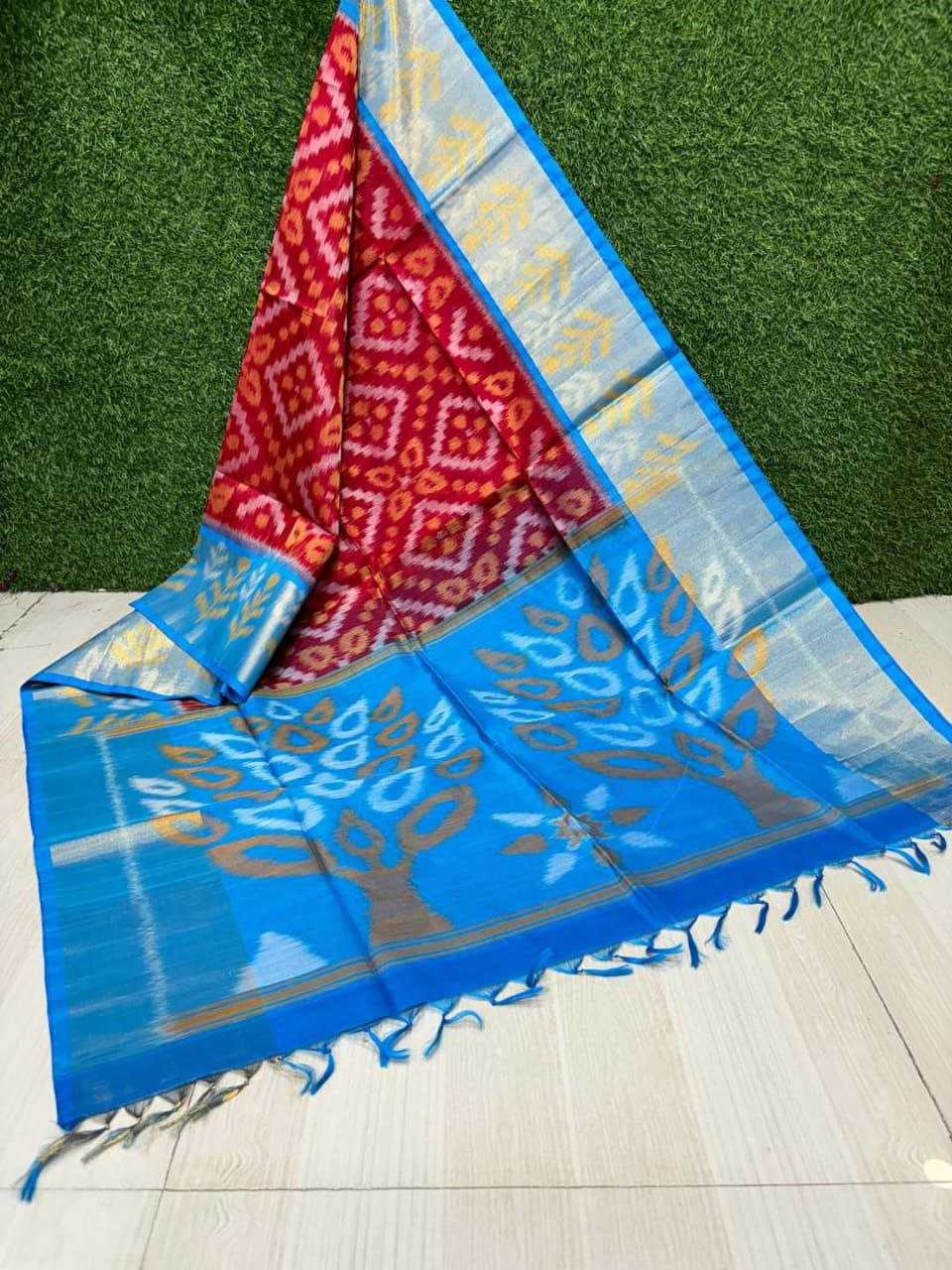 Silk Cotton Rri 08 Sarees  Printed Cotton Linen Ikkat Sarees