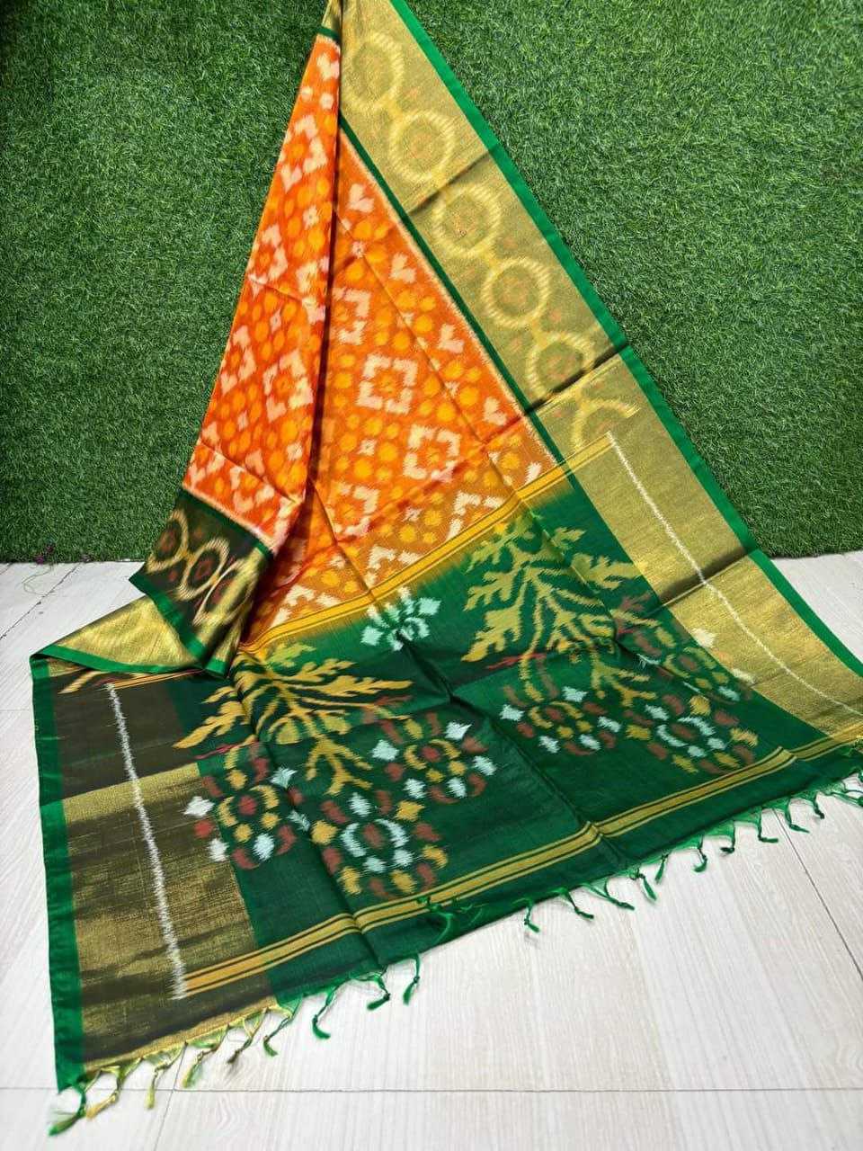 Silk Cotton Rri 08 Sarees  Printed Cotton Linen Ikkat Sarees