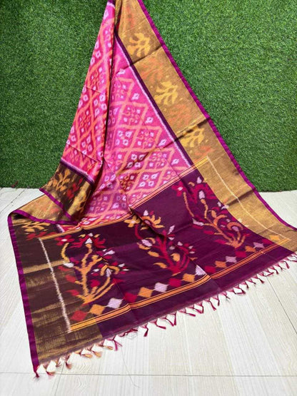 Silk Cotton Rri 08 Sarees  Printed Cotton Linen Ikkat Sarees