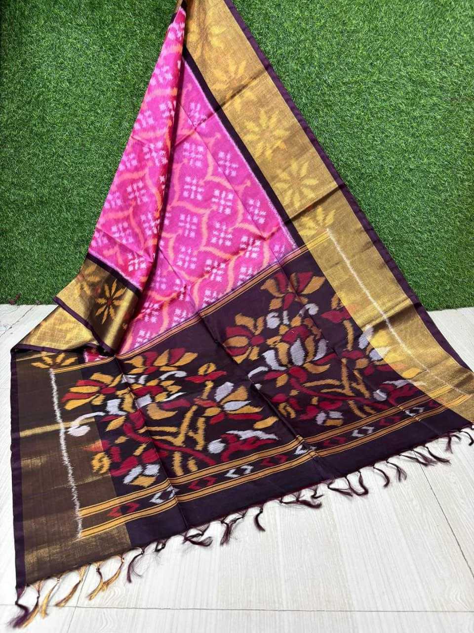 Silk Cotton Rri 08 Sarees  Printed Cotton Linen Ikkat Sarees