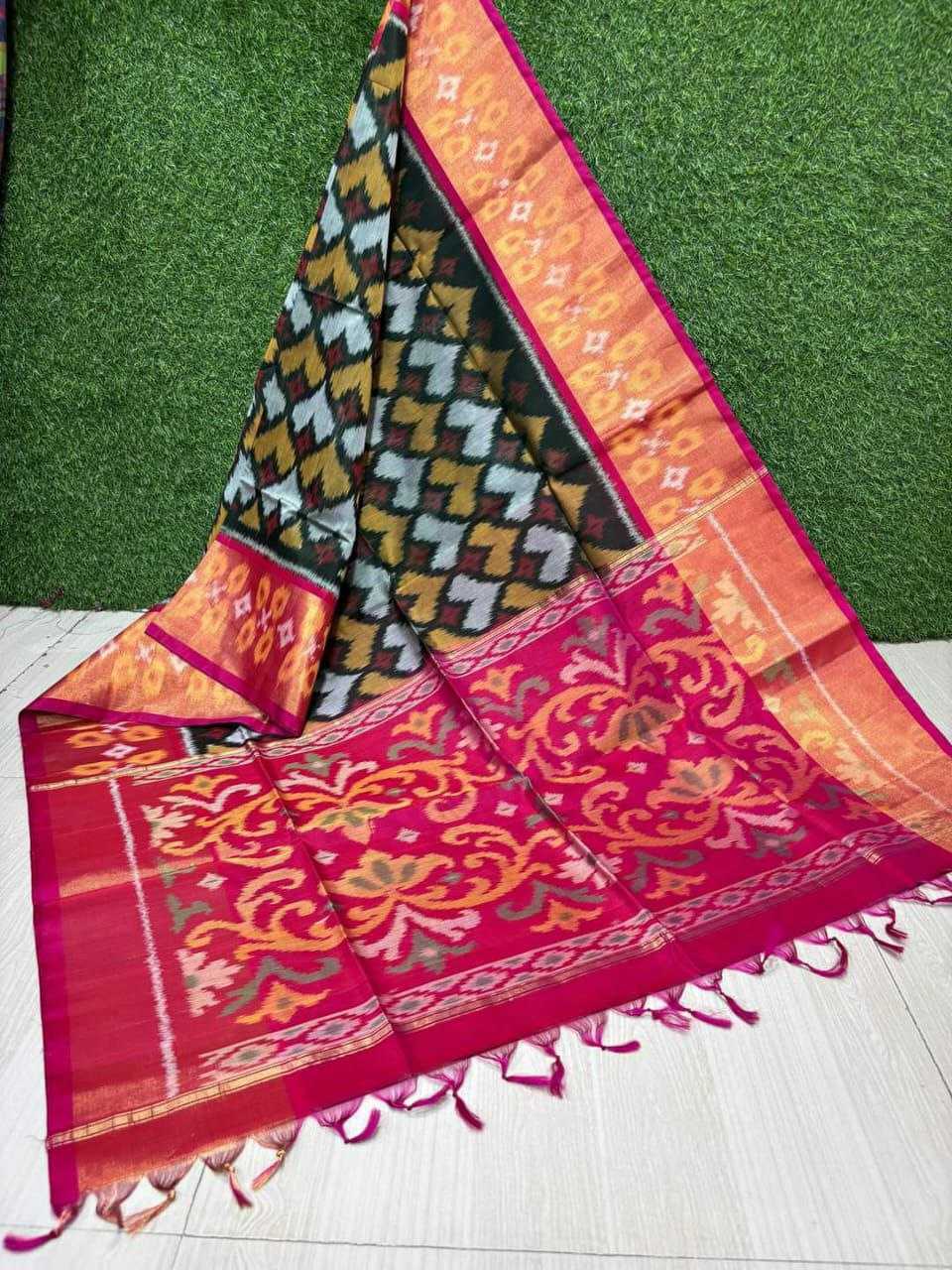 Silk Cotton Rri 08 Sarees  Printed Cotton Linen Ikkat Sarees