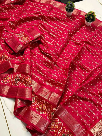 Silk Cotton Rwc 02 Silk Sarees  Cotton Linene Ladies Bandhani Bandhej Sarees