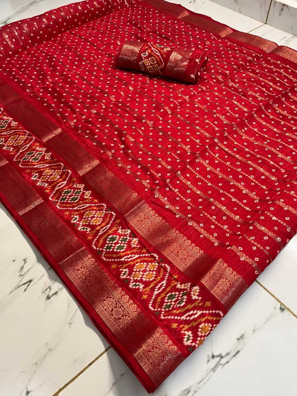 Silk Cotton Rwc 37 Sarees  Cotton Linen  Ladies Bandhani Bandhej Sarees E