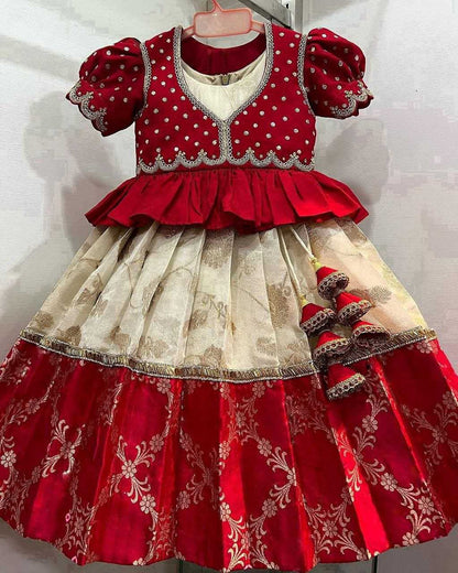 Silk Kesh109 Rrkt12 Gowns  Kids Ethnic Gowns