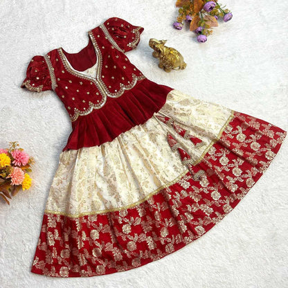 Silk Kesh109 Rrkt12 Gowns  Kids Ethnic Gowns