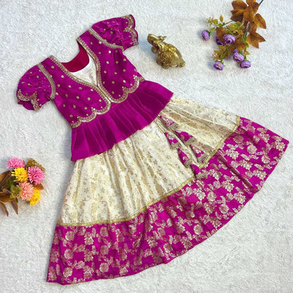 Silk Kesh109 Rrkt12 Gowns  Kids Ethnic Gowns