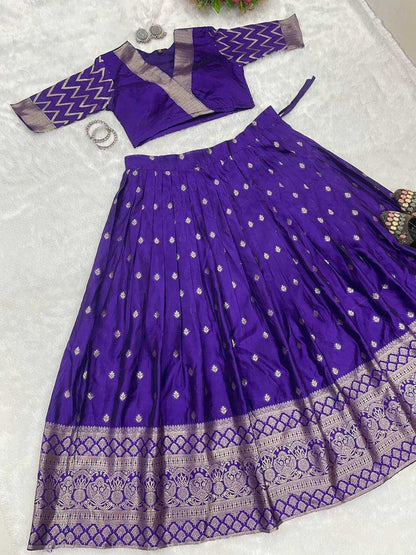 Silk Kesh224 188 Lehengas  Fancy Traditional Silk Lehenga With Blouse Purple Lehengas