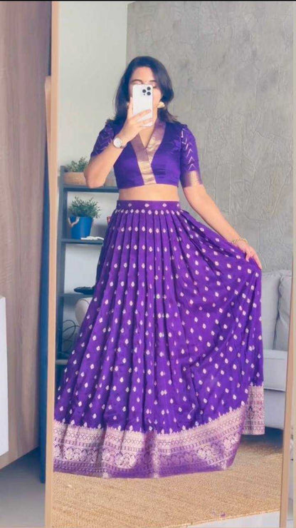 Silk Kesh224 188 Lehengas  Fancy Traditional Silk Lehenga With Blouse Purple Lehengas