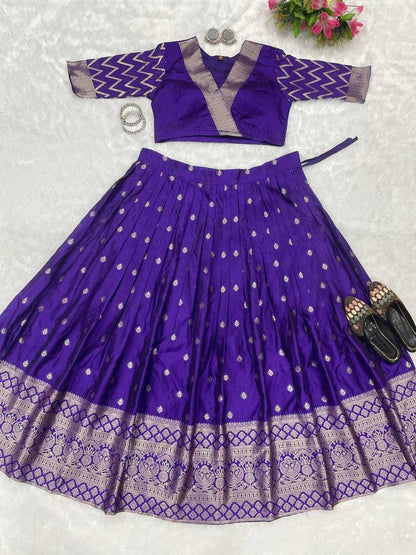 Silk Kesh224 188 Lehengas  Fancy Traditional Silk Lehenga With Blouse Purple Lehengas