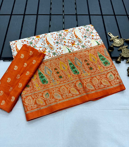 Silk Mkd  Ikkat Silk   Saree