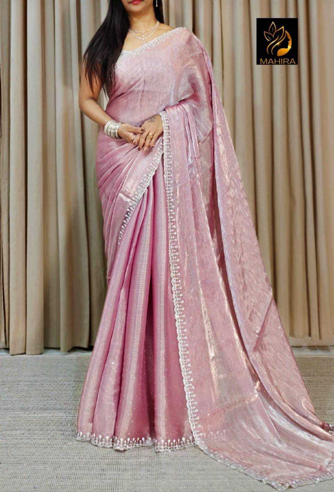 Silk Mkd Pastel Sarees  Fancy Ladies Party Wear Sarees