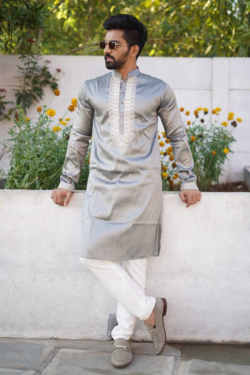 Silk Rbv Present Mens Wear  Mens Kurta Pyjama Silk Kurta