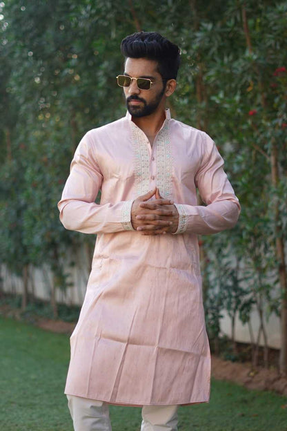 Silk Rbv Present Mens Wear  Mens Kurta Pyjama Silk Kurta