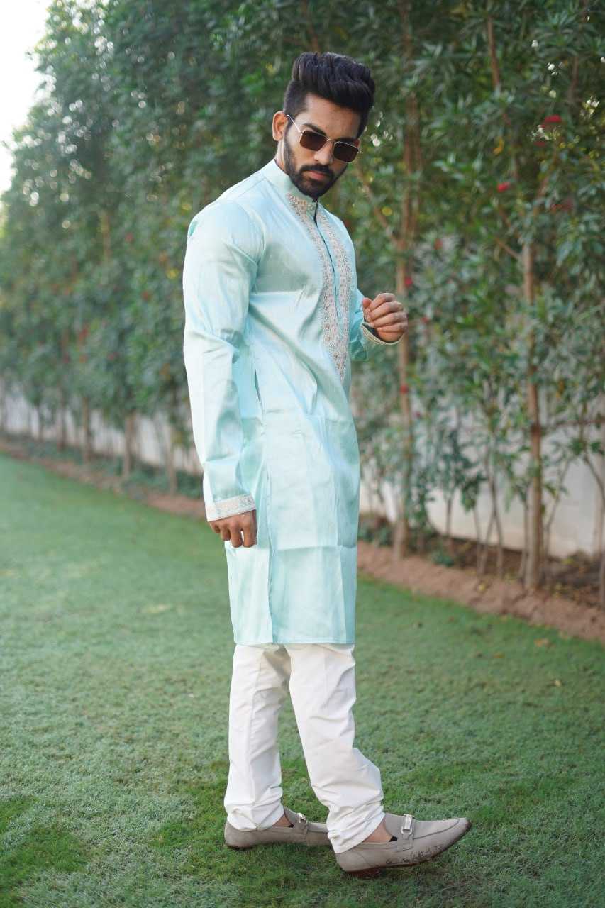 Silk Rbv Present Mens Wear  Mens Kurta Pyjama Silk Kurta