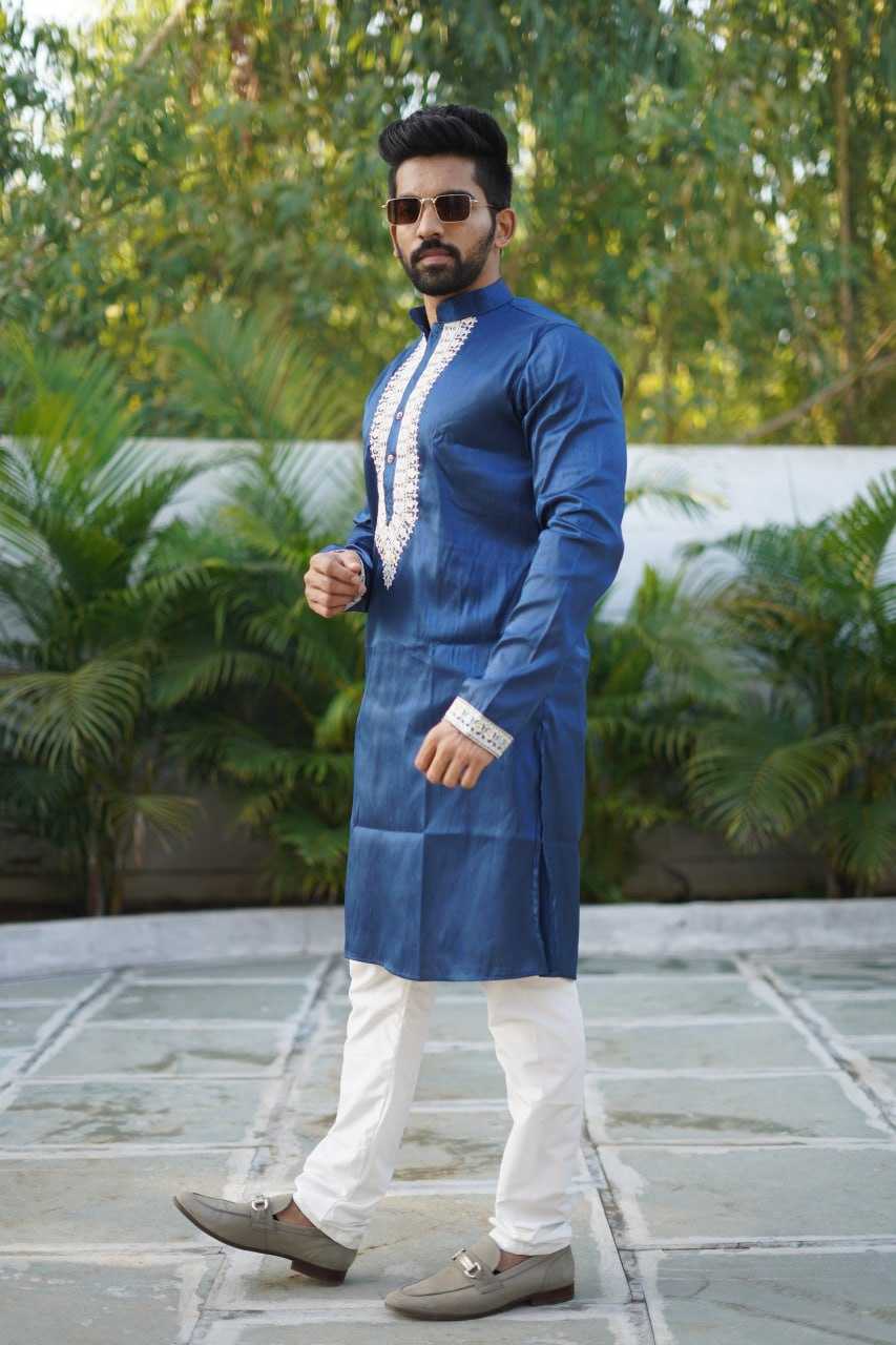 Silk Rbv Present Mens Wear  Mens Kurta Pyjama Silk Kurta