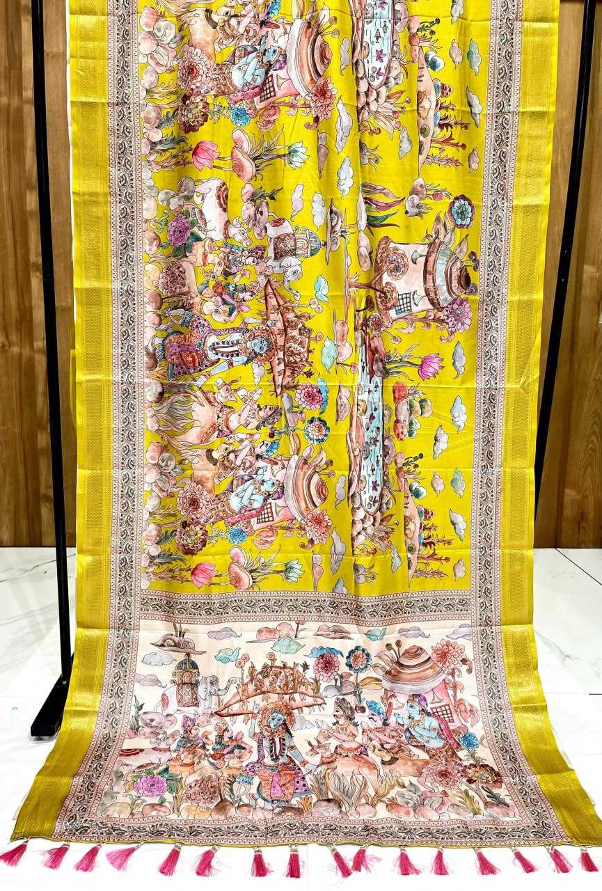 Silk Rin116 Rew23 Sarees  Printed Madhubani Zari Border Sarees