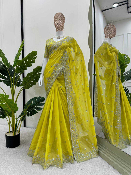 Silk Rin133 527 Sarees  Party Wear Sequence Silk Embroidered Sarees