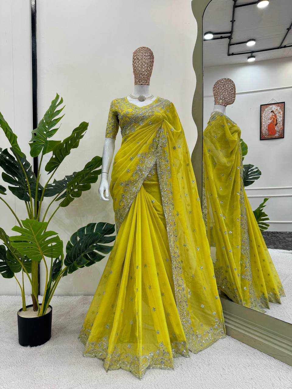 Silk Rin133 527 Sarees  Party Wear Sequence Silk Embroidered Sarees