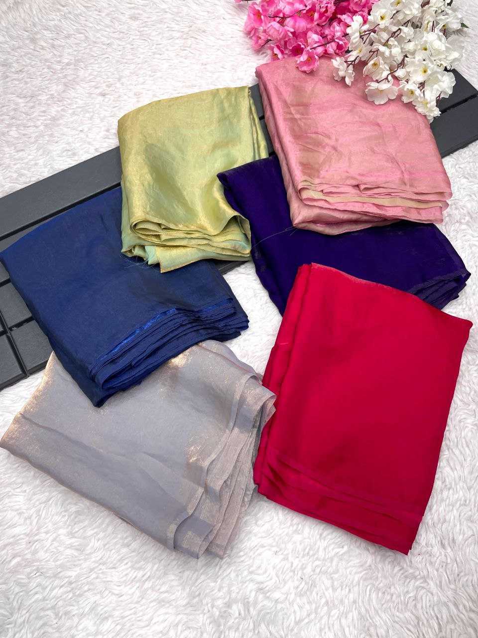 Silk Rin143 447 Sarees  Party Wear Fancy Plain Solid Sarees