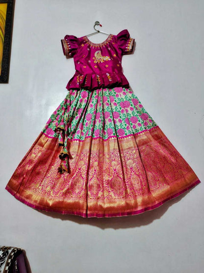 Silk Rpvr Chest  Kids Lehengas