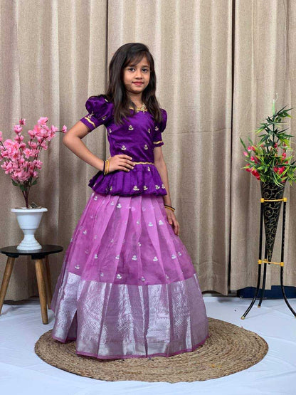 Silk Rpvr Flair  Kids Lehengas